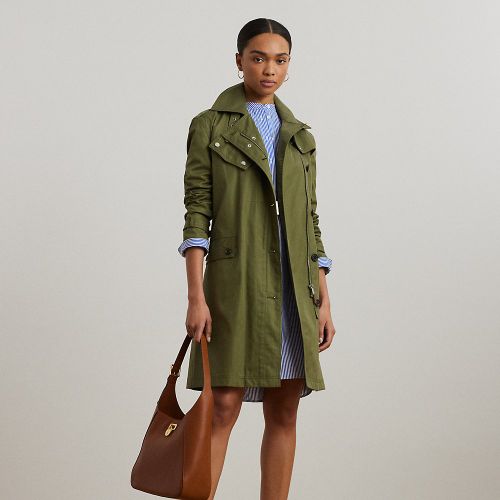 Belted Cotton Twill Trench Coat - Lauren - Modalova