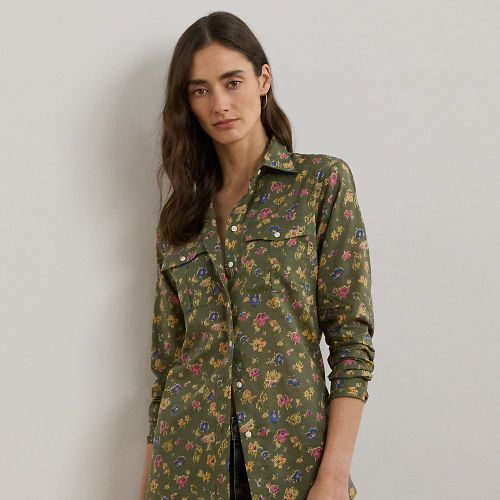 Classic Fit Floral Cotton Voile Shirt - Lauren - Modalova