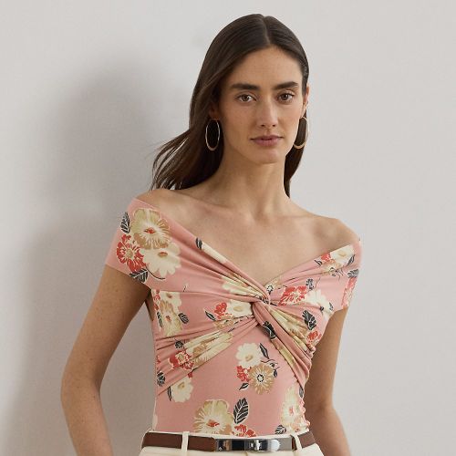 Floral Twist-Front Off-the-Shoulder Top - Lauren - Modalova