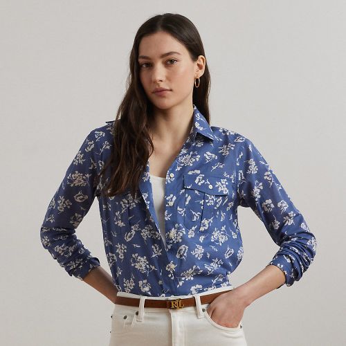 Classic Fit Floral Cotton Voile Shirt - Lauren - Modalova