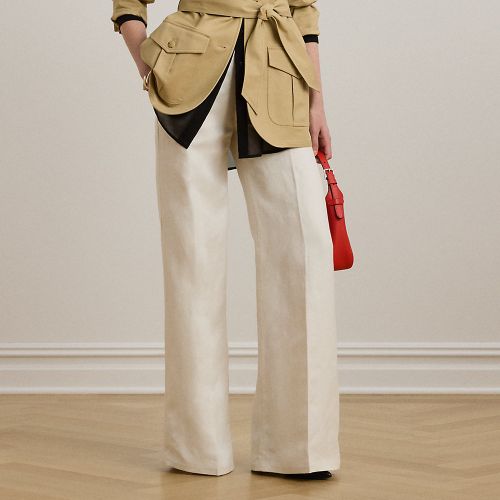 Linen-Blend Twill Wide-Leg Trouser - Lauren - Modalova