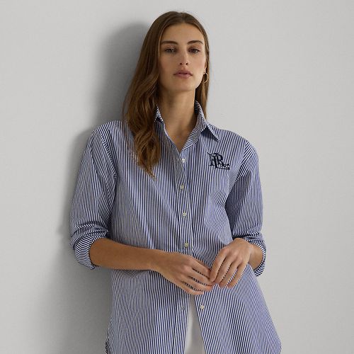 Petite - Relaxed Fit Striped Stretch Cotton Shirt - Lauren Petite - Modalova