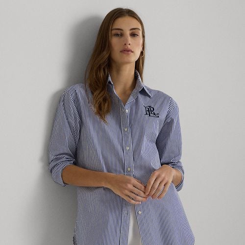 Petite - Relaxed Fit Striped Stretch Cotton Shirt - Lauren Petite - Modalova