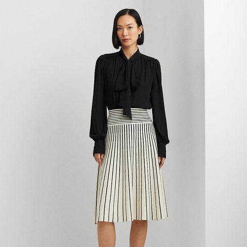 Petite - Striped Cotton-Blend Midi Skirt - Lauren Petite - Modalova