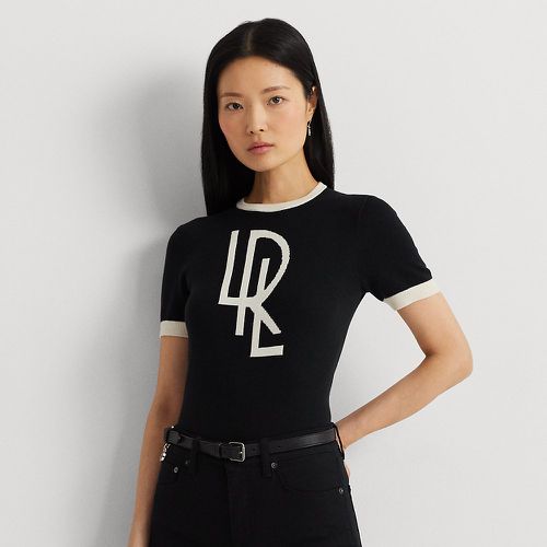 Petite - Two-Tone Logo Short-Sleeve Jumper - Lauren Petite - Modalova