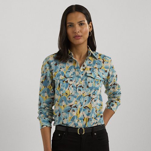 Petite - Classic Fit Floral Cotton Voile Shirt - Lauren Petite - Modalova