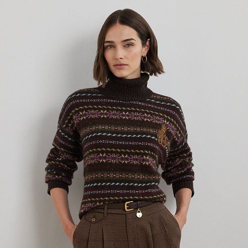 Petite - Fair Isle Wool-Blend Roll Neck Jumper - Lauren Petite - Modalova