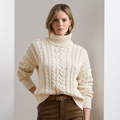 Petite - Pull col roulé en maille torsadée - Lauren Petite - Modalova