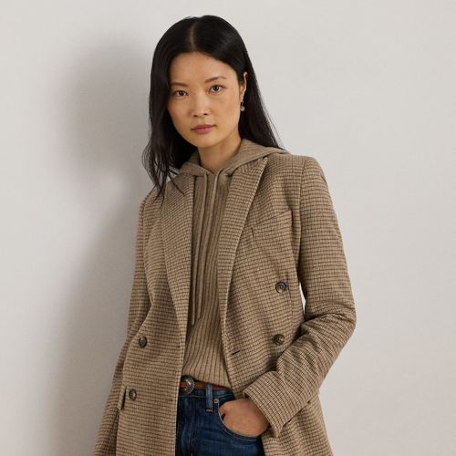 Petite - Double-Breasted Wool-Blend Twill Blazer - Lauren Petite - Modalova