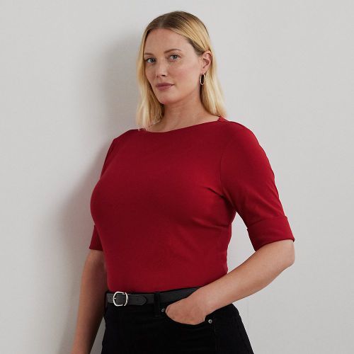 Curve - Stretch Cotton Boatneck Top - Lauren Curve - Modalova