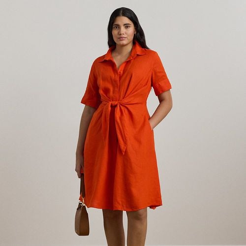 Curve - Tie-Front Linen Shirtdress - Lauren Curve - Modalova