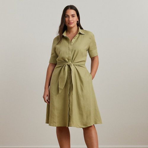 Curve - Tie-Front Linen Shirtdress - Lauren Curve - Modalova