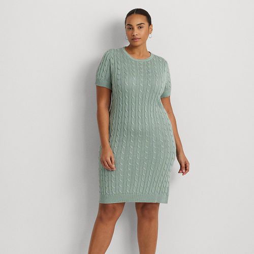Curve - Cable-Knit Short-Sleeve Jumper Dress - Lauren Curve - Modalova