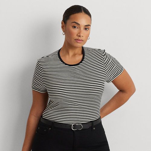 Curve - Striped Stretch Cotton Crewneck Tee - Lauren Curve - Modalova