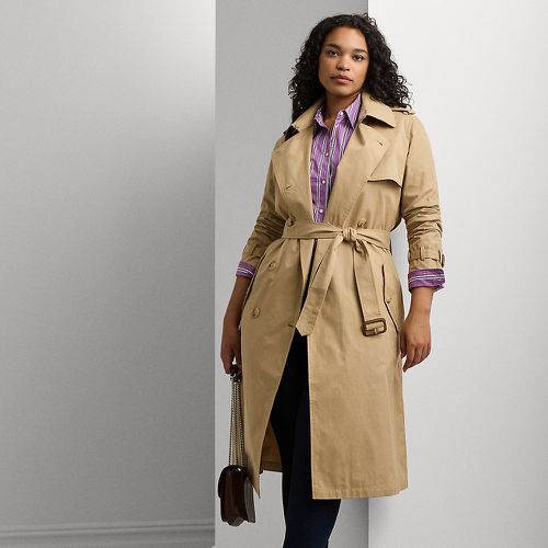 Curve - Water-Repellent Belted Twill Trench Coat - Lauren Curve - Modalova