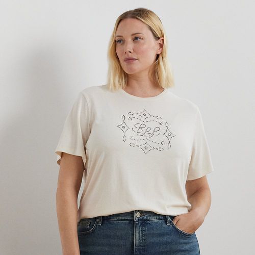 Curve - Studded-Logo Cotton-Blend Jersey Tee - Lauren Curve - Modalova