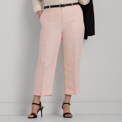 Curve - Linen-Blend-Twill Cropped Trousers - Lauren Curve - Modalova