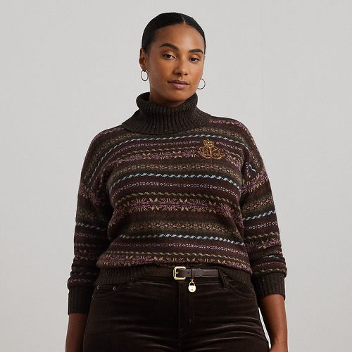 Curve - Fair Isle Wool-Blend Turtleneck Sweater - Lauren Curve - Modalova