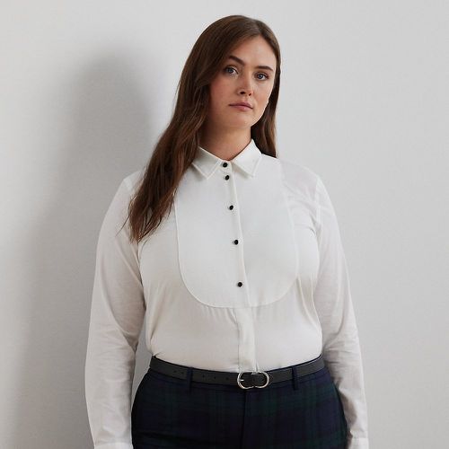 Curve - Bib-Front Cotton Broadcloth Shirt - Lauren Curve - Modalova