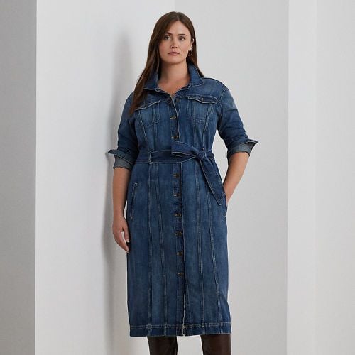 Curve - Belted Denim Shirtdress - Lauren Curve - Modalova