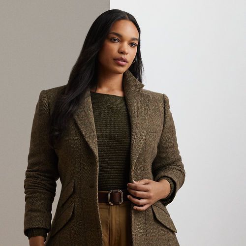 Curve - Wool-Blend Herringbone Tweed Blazer - Lauren Curve - Modalova