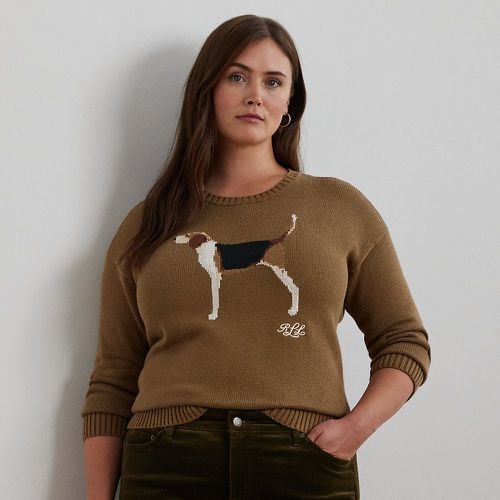 Curve - Intarsia-Knit Beagle Cotton Jumper - Lauren Curve - Modalova