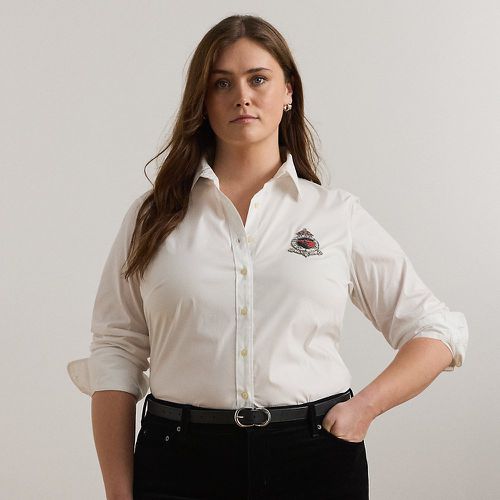 Curve - Classic Fit Beaded-Crest Shirt - Lauren Curve - Modalova