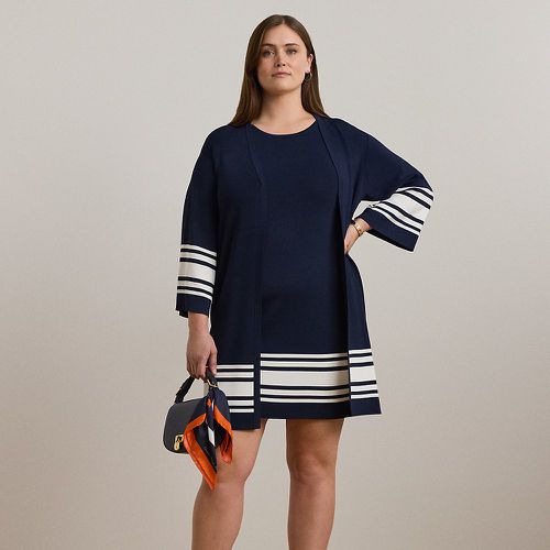 Curve - Two-Tone Cap-Sleeve Shift Jumper Dress - Lauren Curve - Modalova