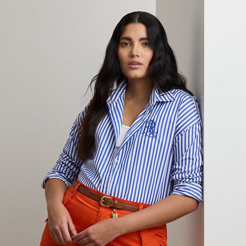 Curve - Relaxed Fit Striped Broadcloth Shirt - Lauren Curve - Modalova