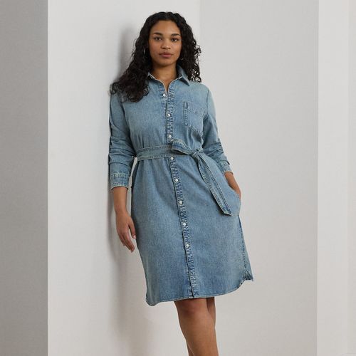 Grandes Tailles - Robe chemise ceinturée en denim - Lauren Curve - Modalova