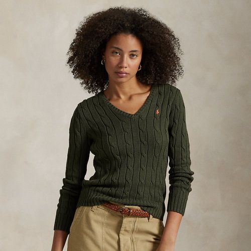 Cable-Knit Cotton V-Neck Jumper - Polo Ralph Lauren - Modalova