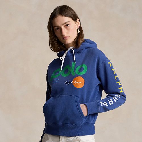 Logo & Wave Graphic Fleece Hoodie - Polo Ralph Lauren - Modalova