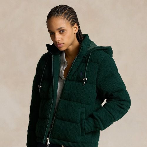 Cable-Knit Hooded Down Coat - Polo Ralph Lauren - Modalova