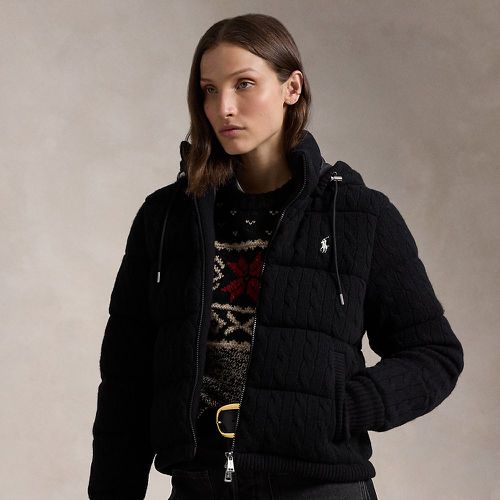 Cable-Knit Hooded Down Coat - Polo Ralph Lauren - Modalova