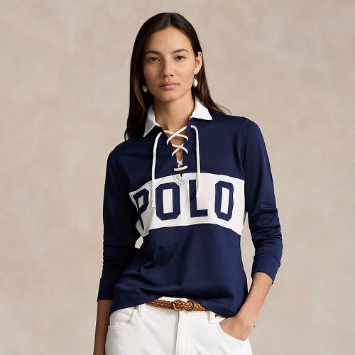 Lace-Up Long-Sleeve Polo Shirt - Polo Ralph Lauren - Modalova
