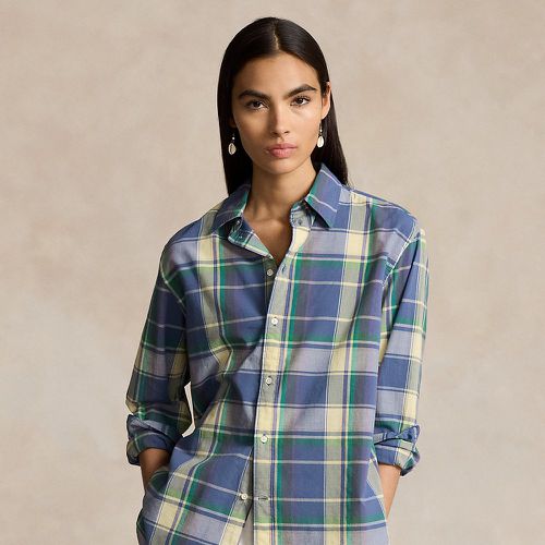 Oversize Fit Plaid Cotton Shirt - Polo Ralph Lauren - Modalova