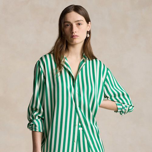 Oversize Fit Striped Silk Shirt - Polo Ralph Lauren - Modalova