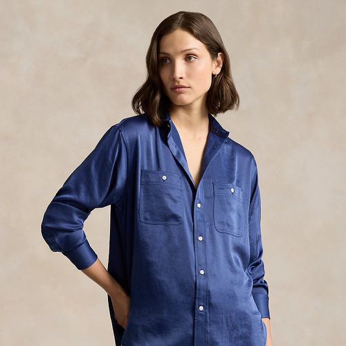Relaxed Fit Crinkled Satin Shirt - Polo Ralph Lauren - Modalova