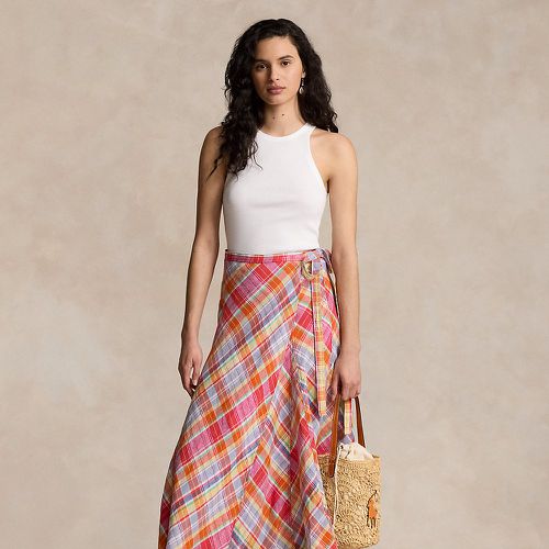 Plaid Linen Wrap Skirt - Polo Ralph Lauren - Modalova