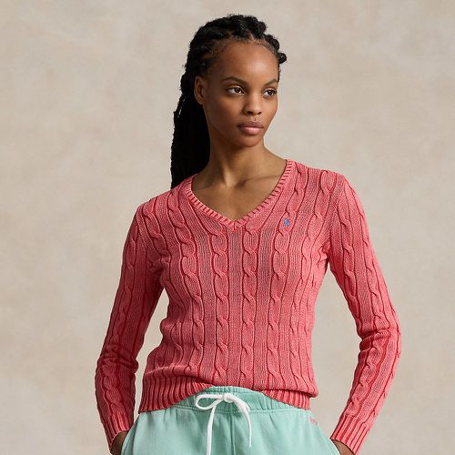 Cable-Knit Cotton V-Neck Jumper - Polo Ralph Lauren - Modalova