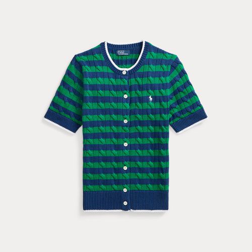Striped Cable-Knit Short-Sleeve Cardigan - Polo Ralph Lauren - Modalova