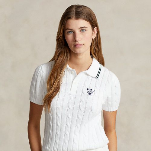 Wimbledon Cable-Knit Cotton Polo Shirt - Polo Ralph Lauren - Modalova