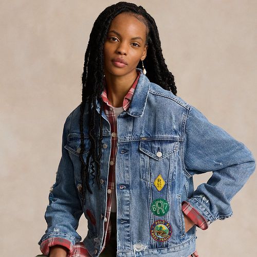 Embroidered Patch Denim Trucker Jacket - Polo Ralph Lauren - Modalova