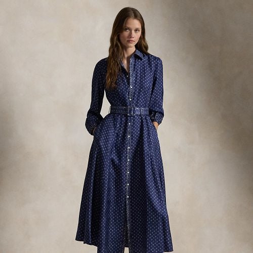 Mixed-Print Mulberry Silk Shirtdress - Polo Ralph Lauren - Modalova