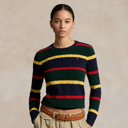 Striped Cable-Knit Wool-Cashmere Jumper - Polo Ralph Lauren - Modalova