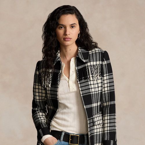 Plaid Fringe-Trim Wool Jacket - Polo Ralph Lauren - Modalova