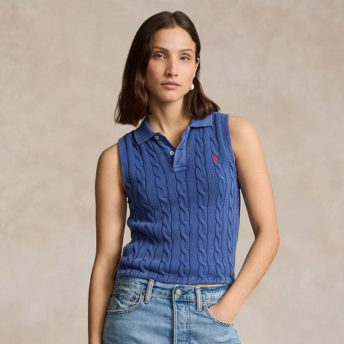 Cable-Knit Cropped Polo Shirt - Polo Ralph Lauren - Modalova