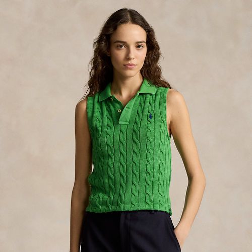 Cable-Knit Cropped Polo Shirt - Polo Ralph Lauren - Modalova