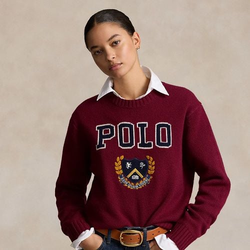 Logo Crest Wool Crewneck Jumper - Polo Ralph Lauren - Modalova