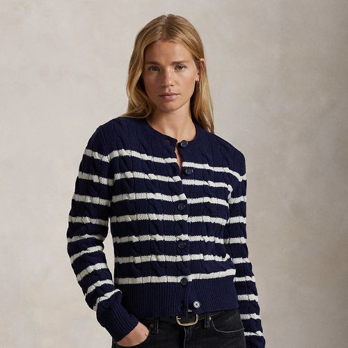 Striped Cable Wool-Cashmere Cardigan - Polo Ralph Lauren - Modalova